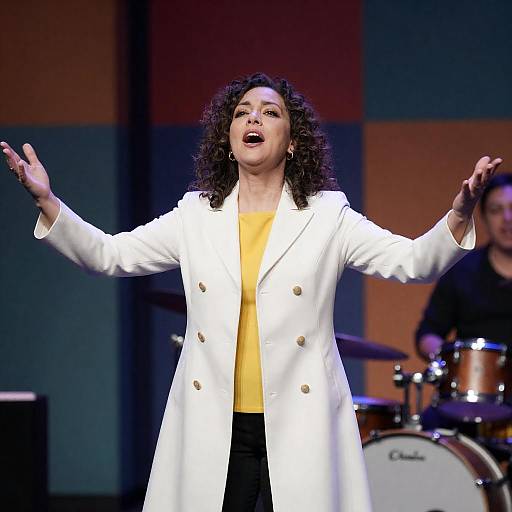 Vibrant Performance of a Singing Woman