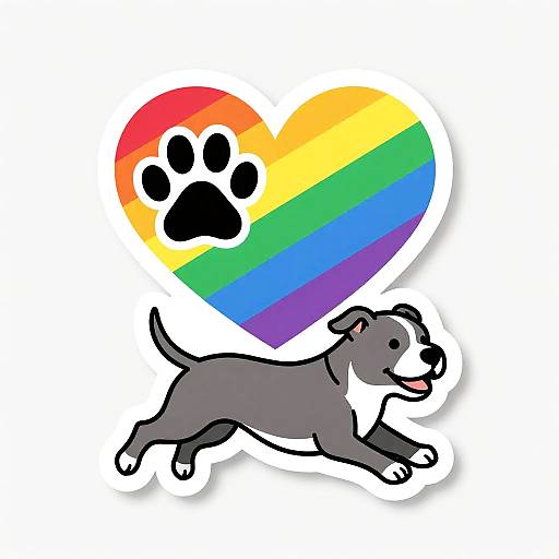 Cute Pittie Pride Heart Sticker