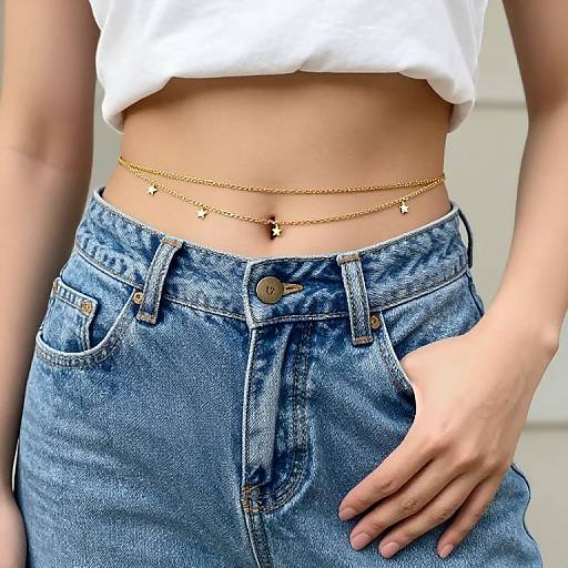 Midsection with Gold Body Chains