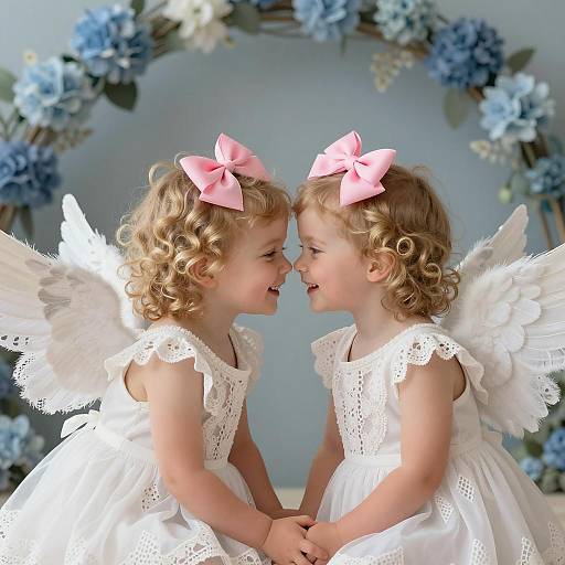 Whimsical Angelic Toddlers Embracing