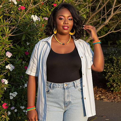 Joyful Outdoor Portrait of Chic Model