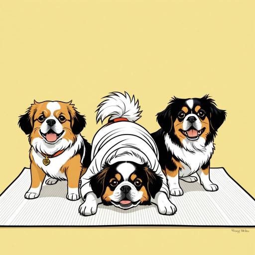 Goofy Tibetan Spaniels in Yoga Pose