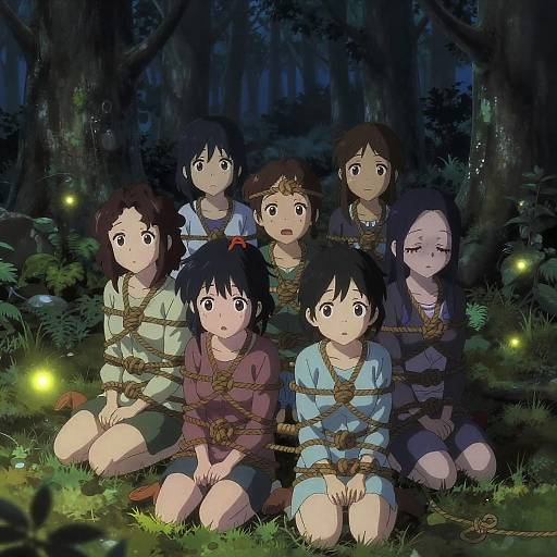Anime Girls Bound in Twilight Forest