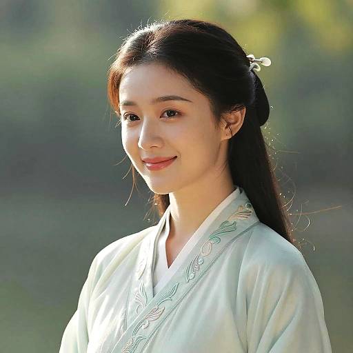 Elegant Asian Woman in Traditional Attire