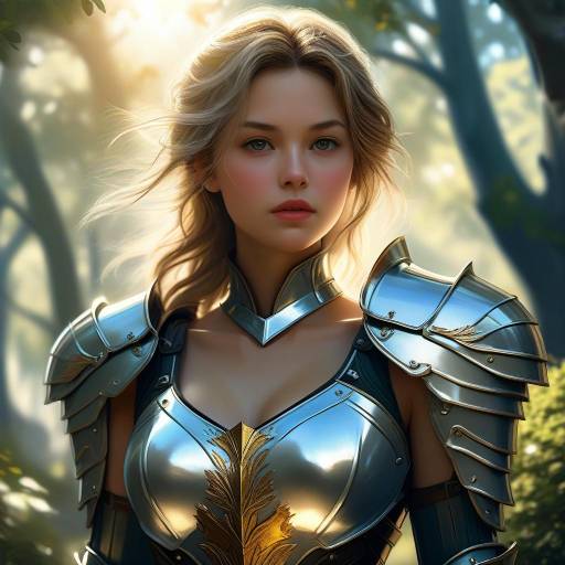 Fantasy Armor in a Sunlit Park