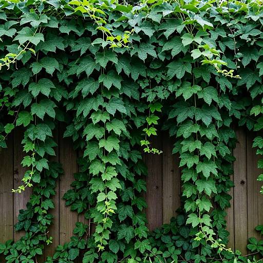 Serene Vines on Wooden Fence