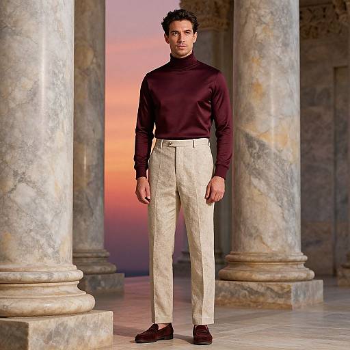 Confident Man in Luxe Sunset Setting