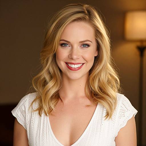 Smiling Blonde Woman Portrait Photo