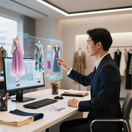 AI Assistant in Modern Fashion Atelier
