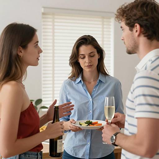 Indoor Gathering with Three People
