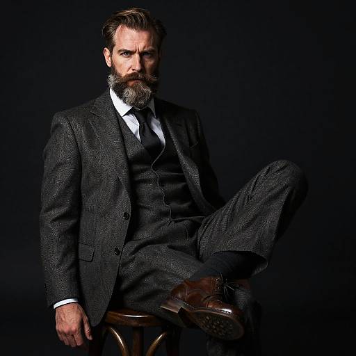 Rugged Man in Classic Suit