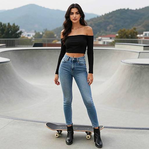 Svelte Woman in Casual Streetwear