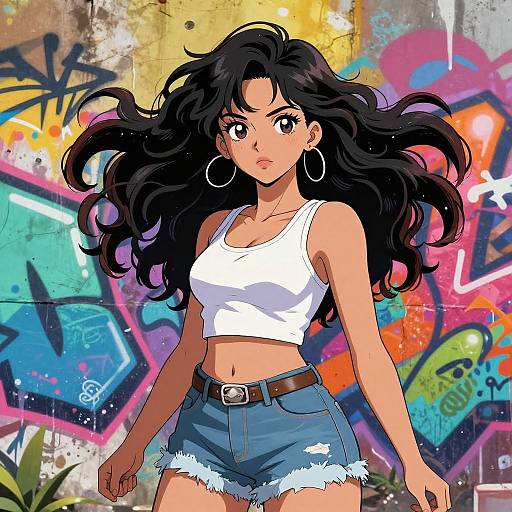 Latino Anime Girl with Urban Vibes