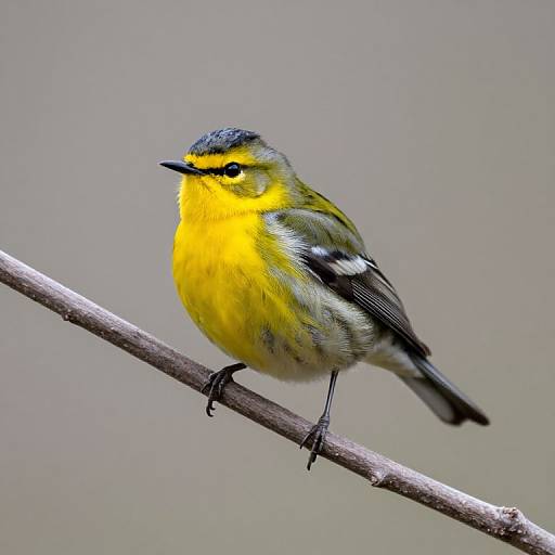 Vibrant Wood Warbler on Branch