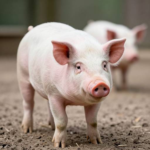 Pig Positioned on Background