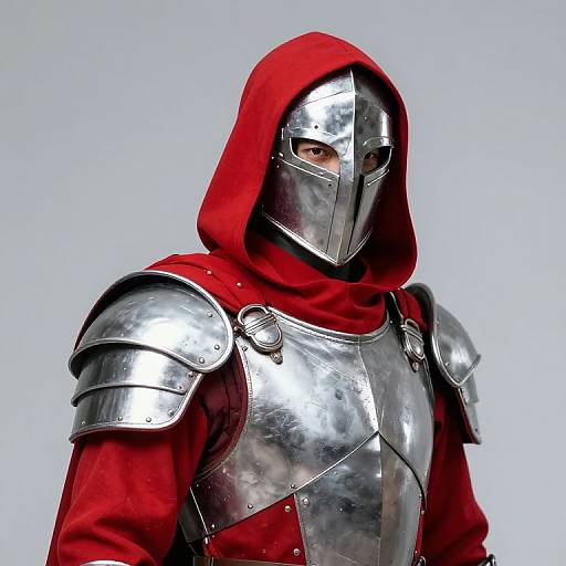 Red and Silver Armored Warrior