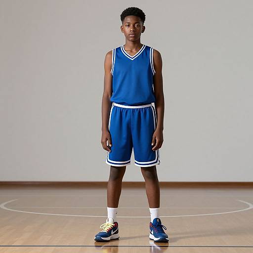 Realistic Dark-Skinned Male Basketball Outfit