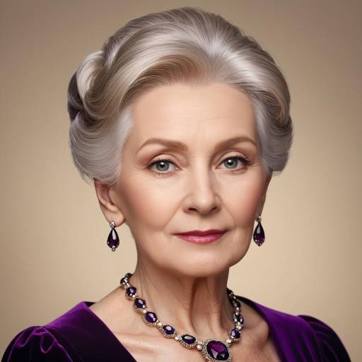 Elegant Portrait of Elderly Woman in Velvet