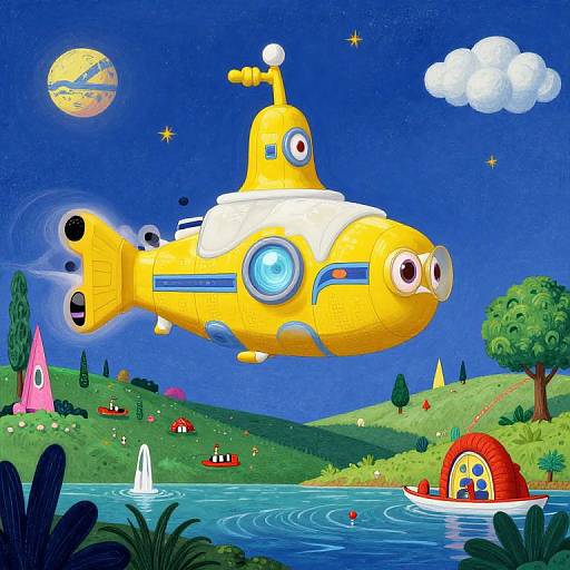 Psychedelic Cybersecurity Submarine Landscape