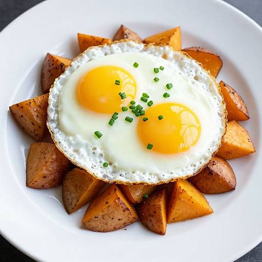 Perfect Fried Eggs on Sweet Potatoes