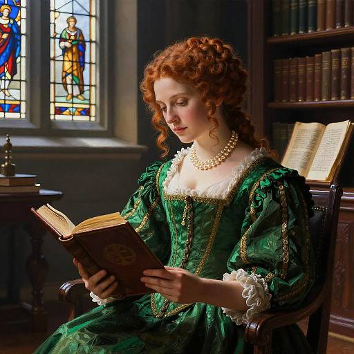 Renaissance Realism Noblewoman Reading