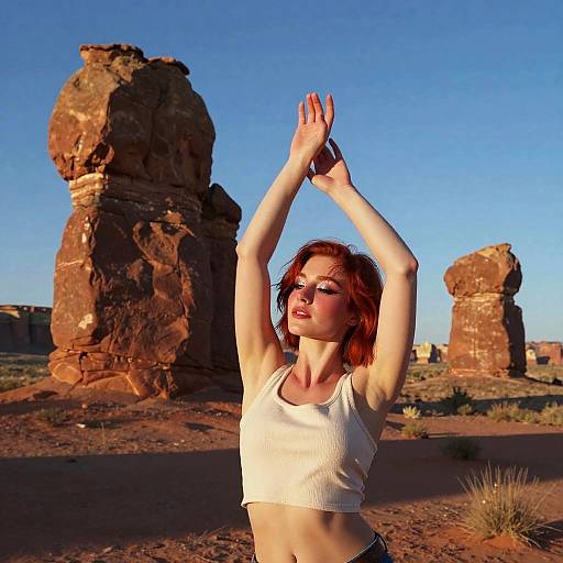 Desert Hoodoo Goddess at Golden Dusk