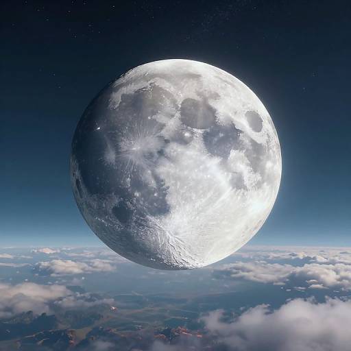 Ethereal Gigantic Moon Over Dreamscape