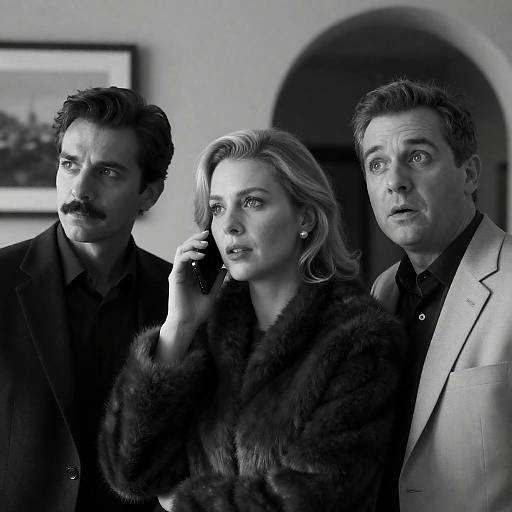 Vintage Black and White Portrait Scene