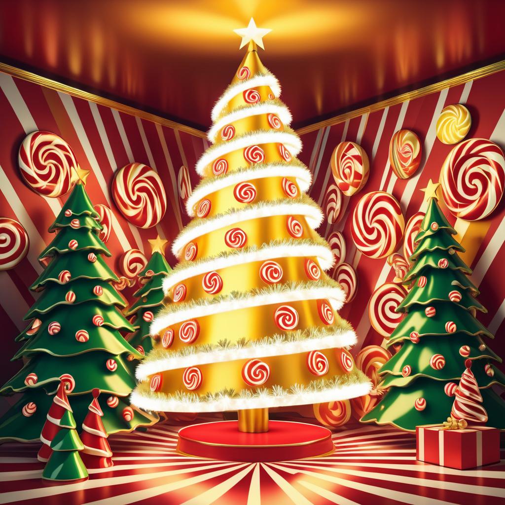 Whimsical Pop Art Christmas Tree Design