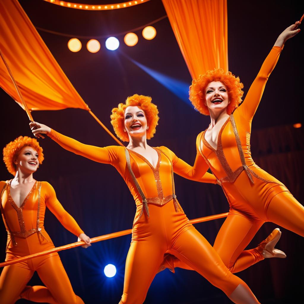 Vibrant Orange Circus Misfits Photo Series