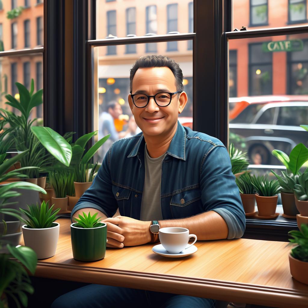 Tom Hanks in Cozy Soho Cafe Scene