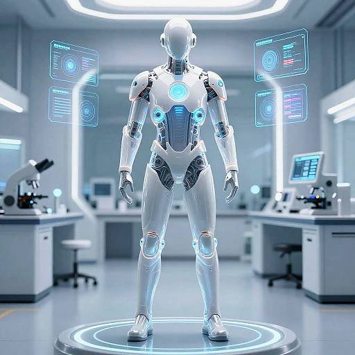 Futuristic Scientist in Transparent Suit