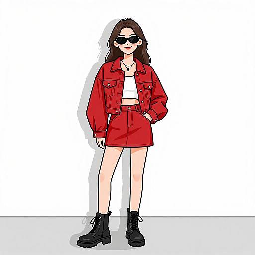 Retro Streetwear Woman Smiling Portrait