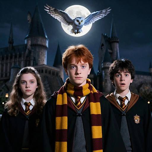 Magical Hogwarts Students Under Full Moon