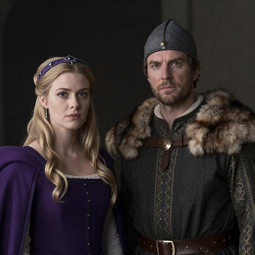 Medieval Couple in Dark Background