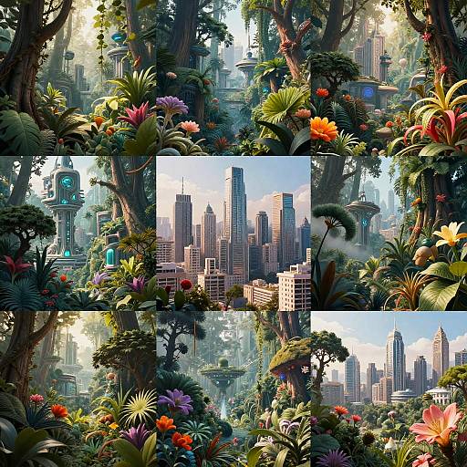 Surreal Fusion of Nature and Tech