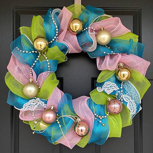 Vibrant Deco Mesh Christmas Wreath