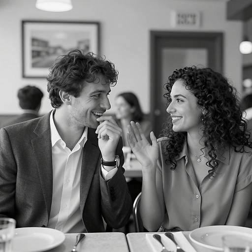 Charming Encounter in a Restaurant