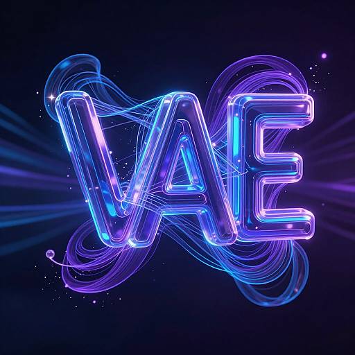 Neon-lit digital artwork of the word 