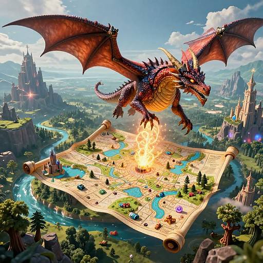 Mystical Dragon Mapping Fantasy World