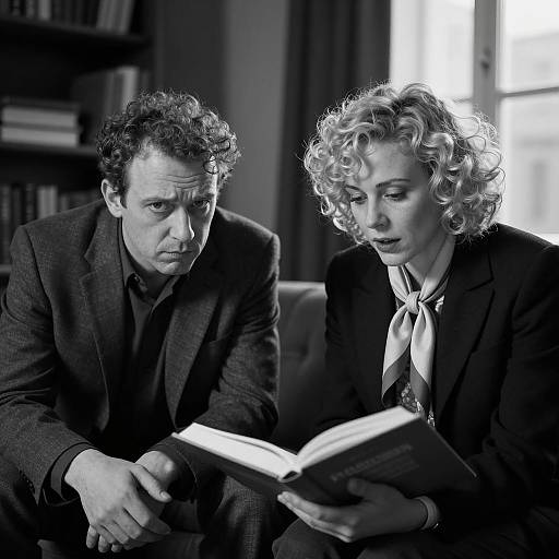 Intense Black-and-White Portrait in Dim Room