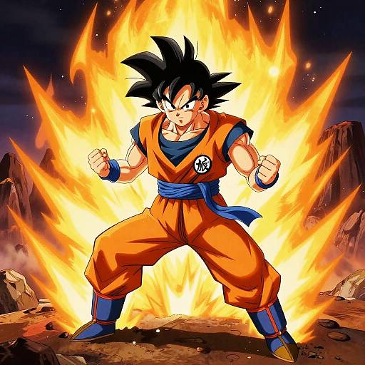 Bald Goku Charging Energy Blasts