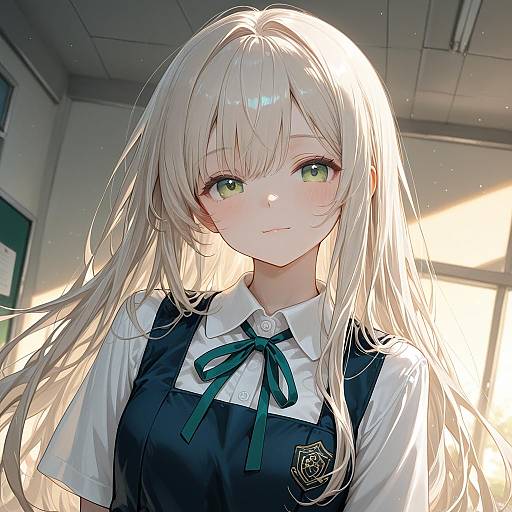 Blonde Schoolgirl in Uniform