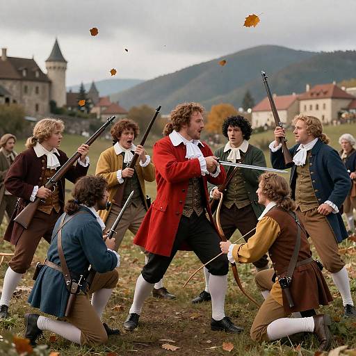 19th Century Battle Reenactment in Autumn