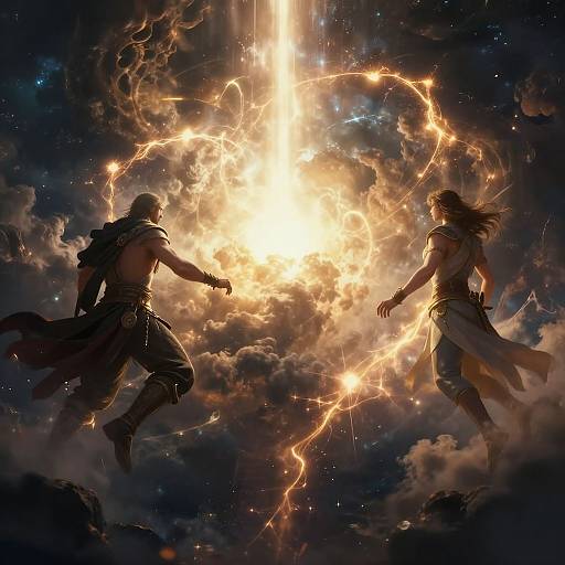 Cataclysmic Heavenly War Scene