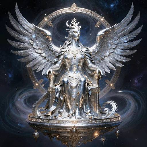 Silver Phoenix Oracle in Celestial Observatory