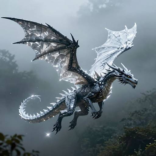 Majestic Dragon with Shard-Like Wings