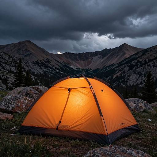 Glowing Orange Tent in San Juan Mountains