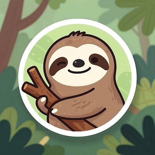 Smiling Sloth Chalk Pastel Avatar