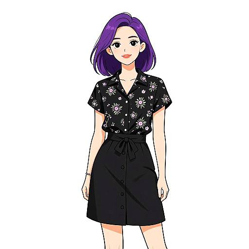 Casual Chic Woman in Floral Outfit